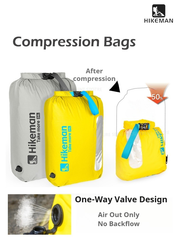 Fishing Bag Waterproof - Вакуумный компрессионный мешок HIKEMAN с односторонним